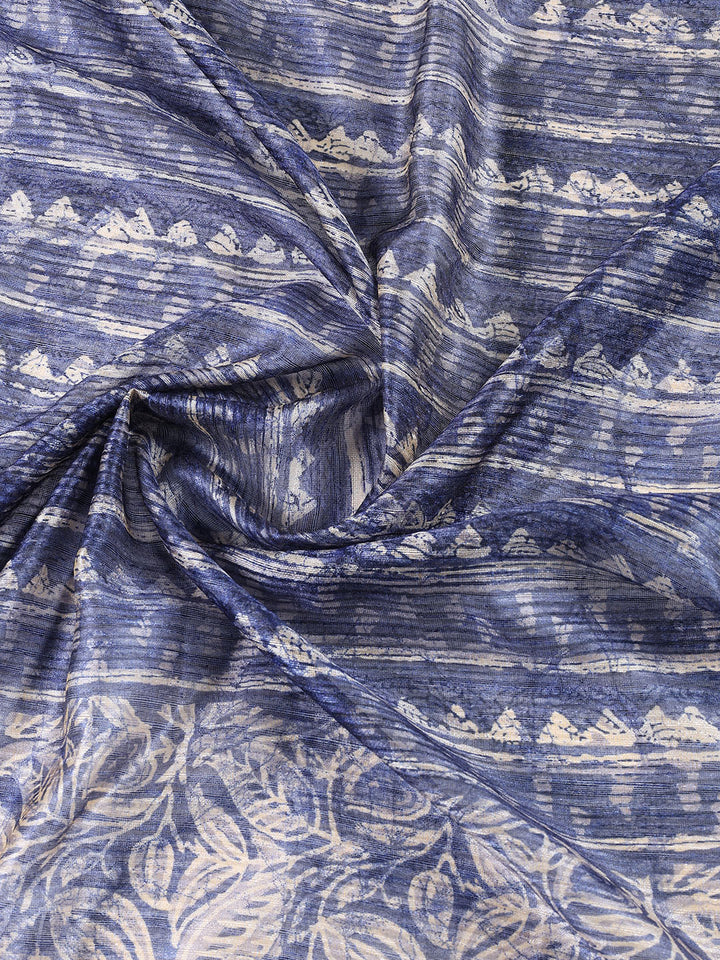 Printed Chanderi Unstitched Suit Piece With Dupatta