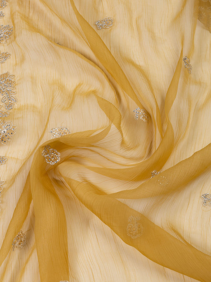 Embroidered Organza Unstitched Suit With Dupatta