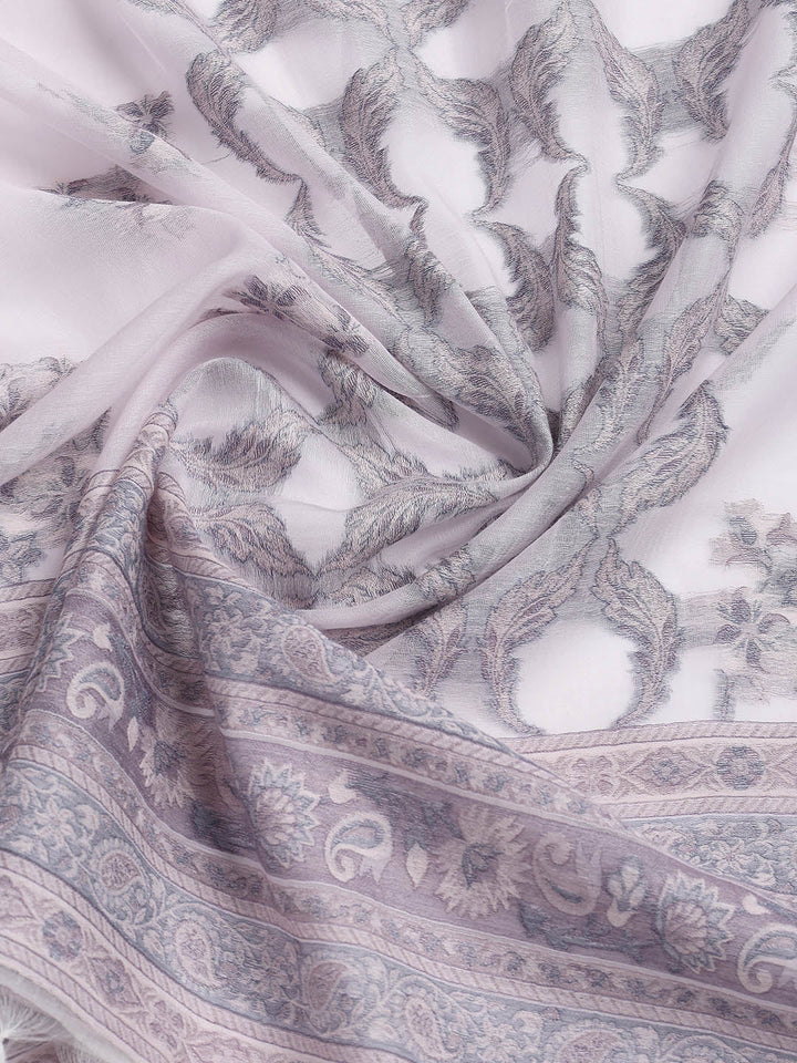 Printed Chanderi Unstitched Suit With Dupatta