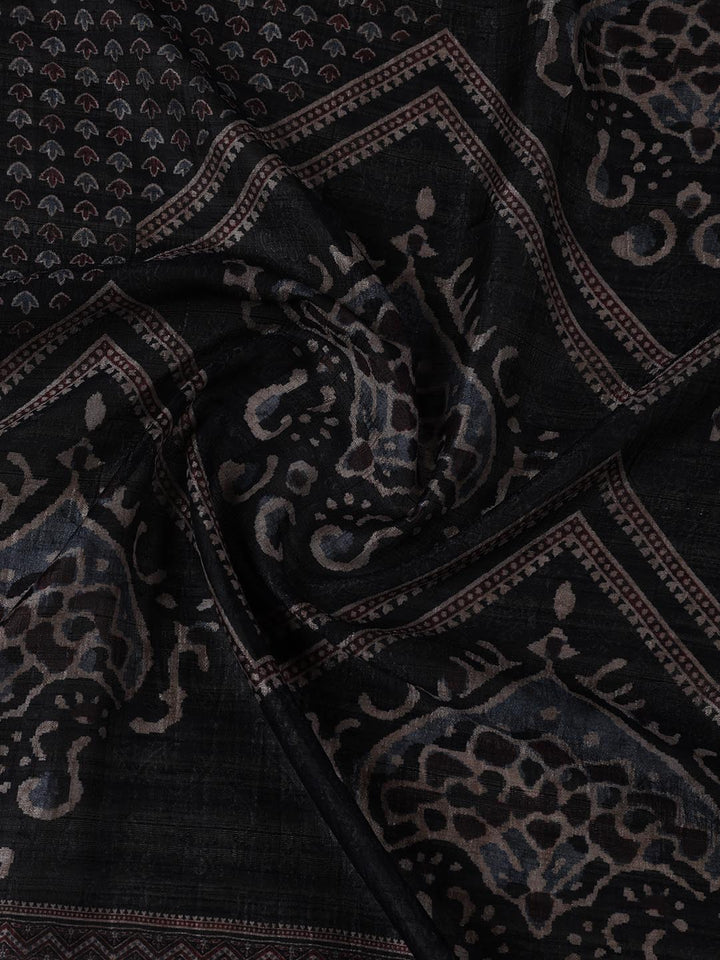 Neck Embroidery Tussar Unstitched Suit Piece With Dupatta