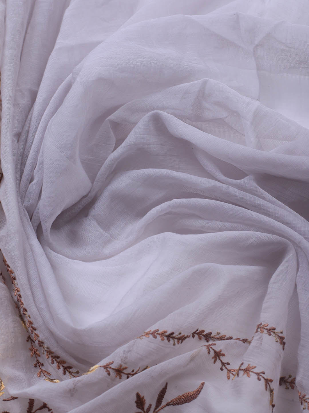 Embroidery Linen Unstitched Suit With Dupatta