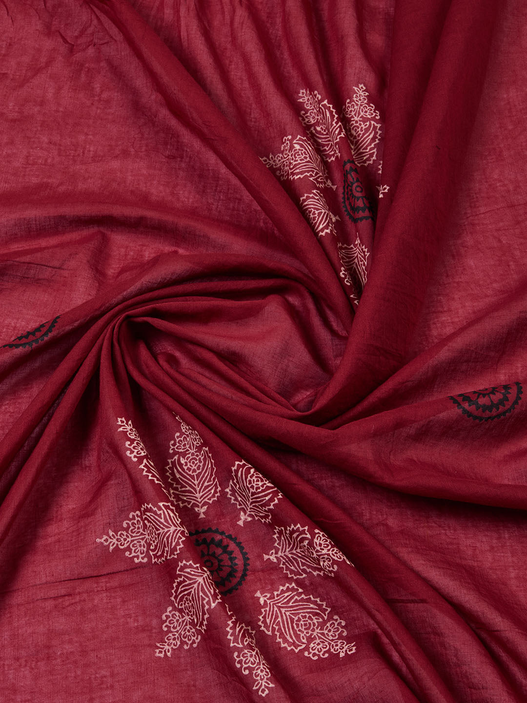 Printed Cotton Blend Unstitched Suit Piece With Dupatta