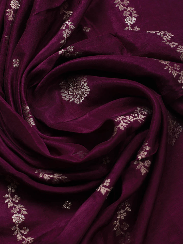 Embroidery Chanderi Unstitched Suit With Dupatta