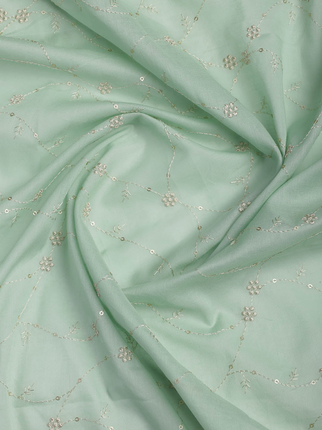 Embroidered Cotton Blend Unstitched Suit Piece With Dupatta