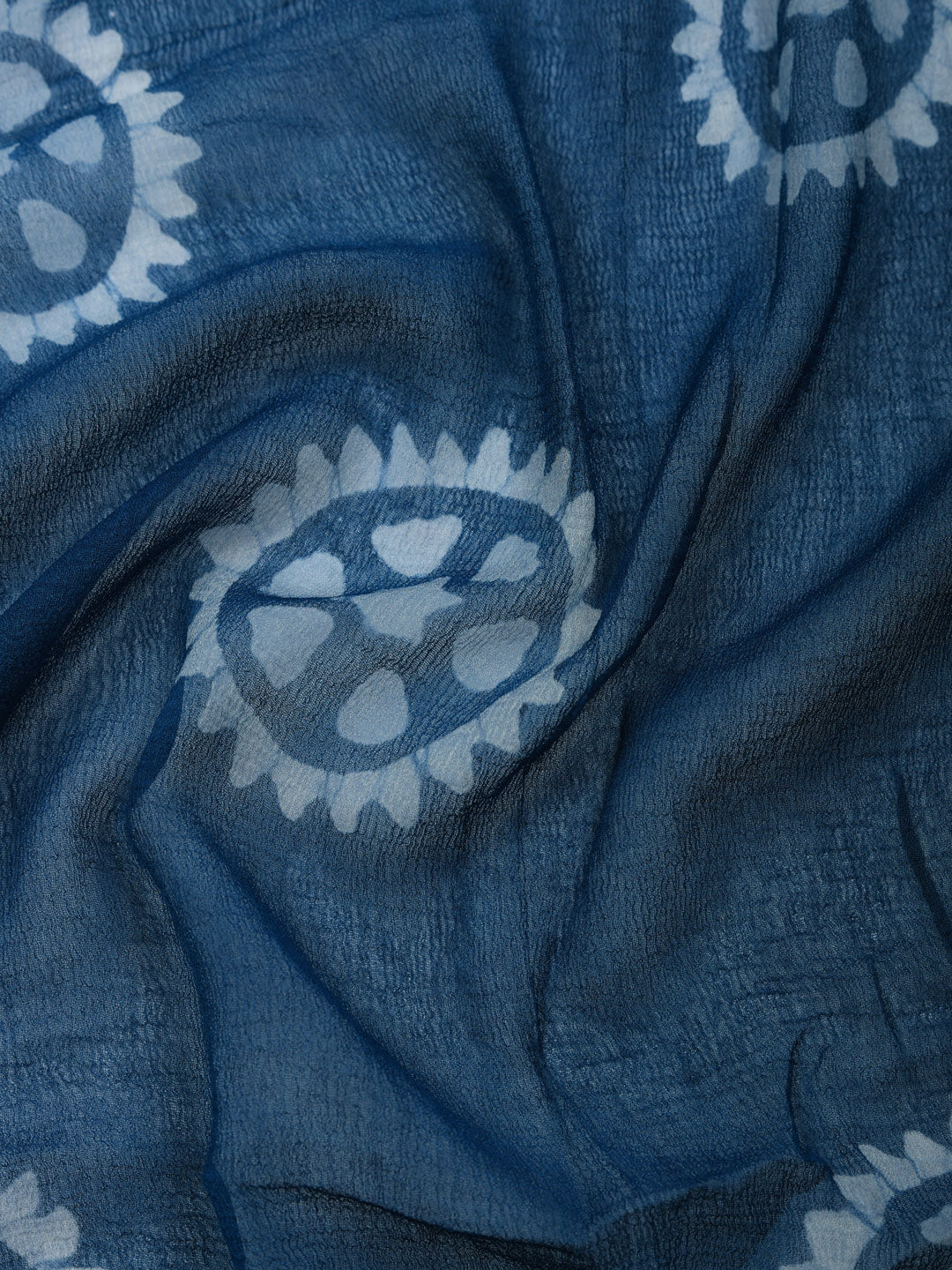 Printed Chanderi Unstitched Suit With Pant &amp; Dupatta