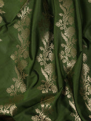 Woven Banarasi Chanderi Unstitched Suit With Dupatta