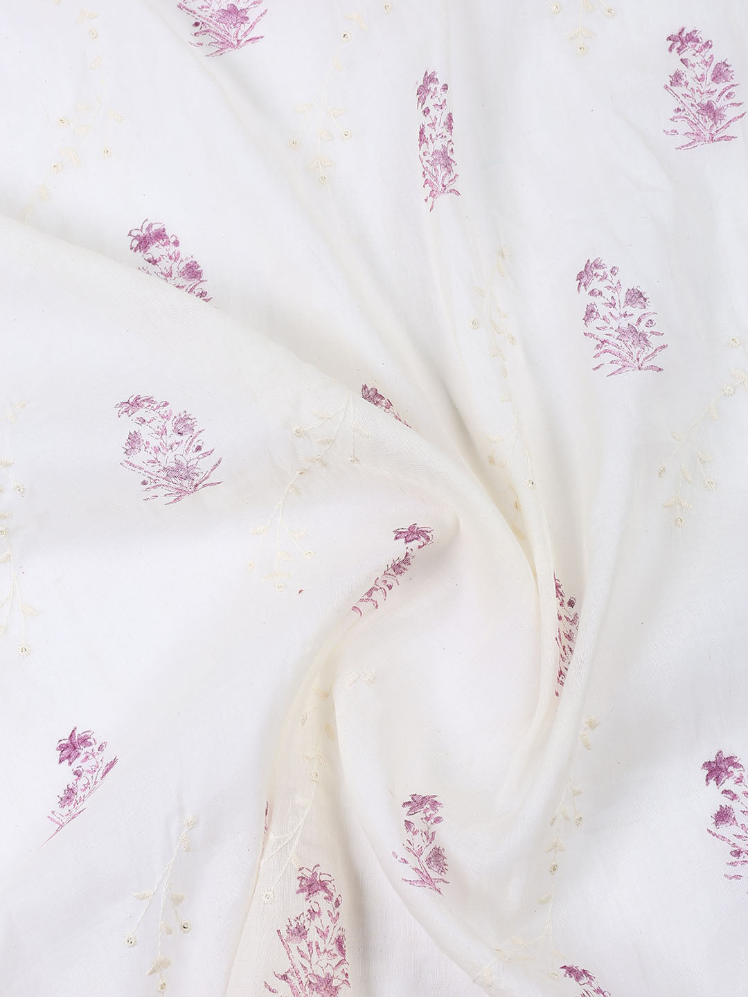 Neck Embroidered Cotton Blend Unstitched Suit With Dupatta