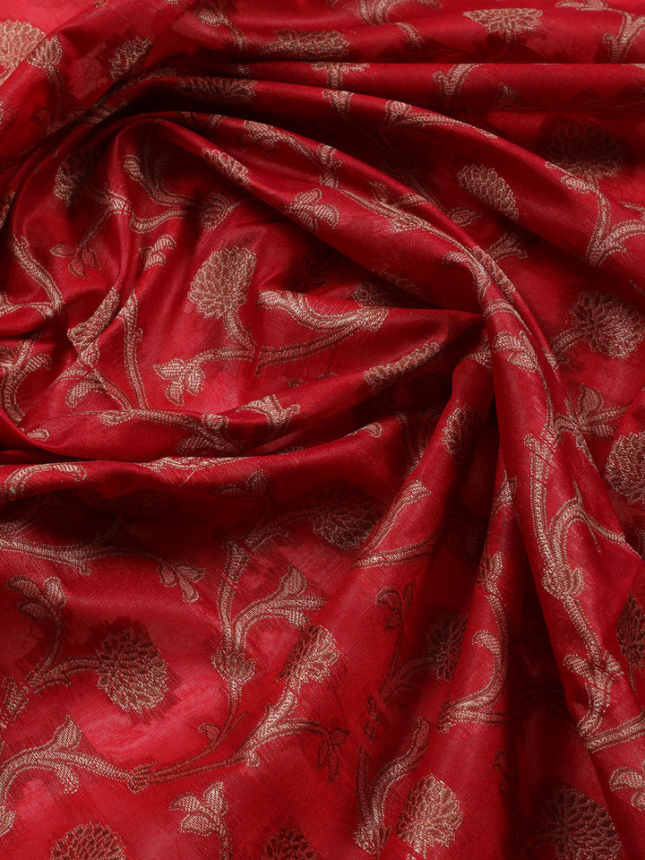 Woven Chanderi Unstitched Suit Piece With Dupatta