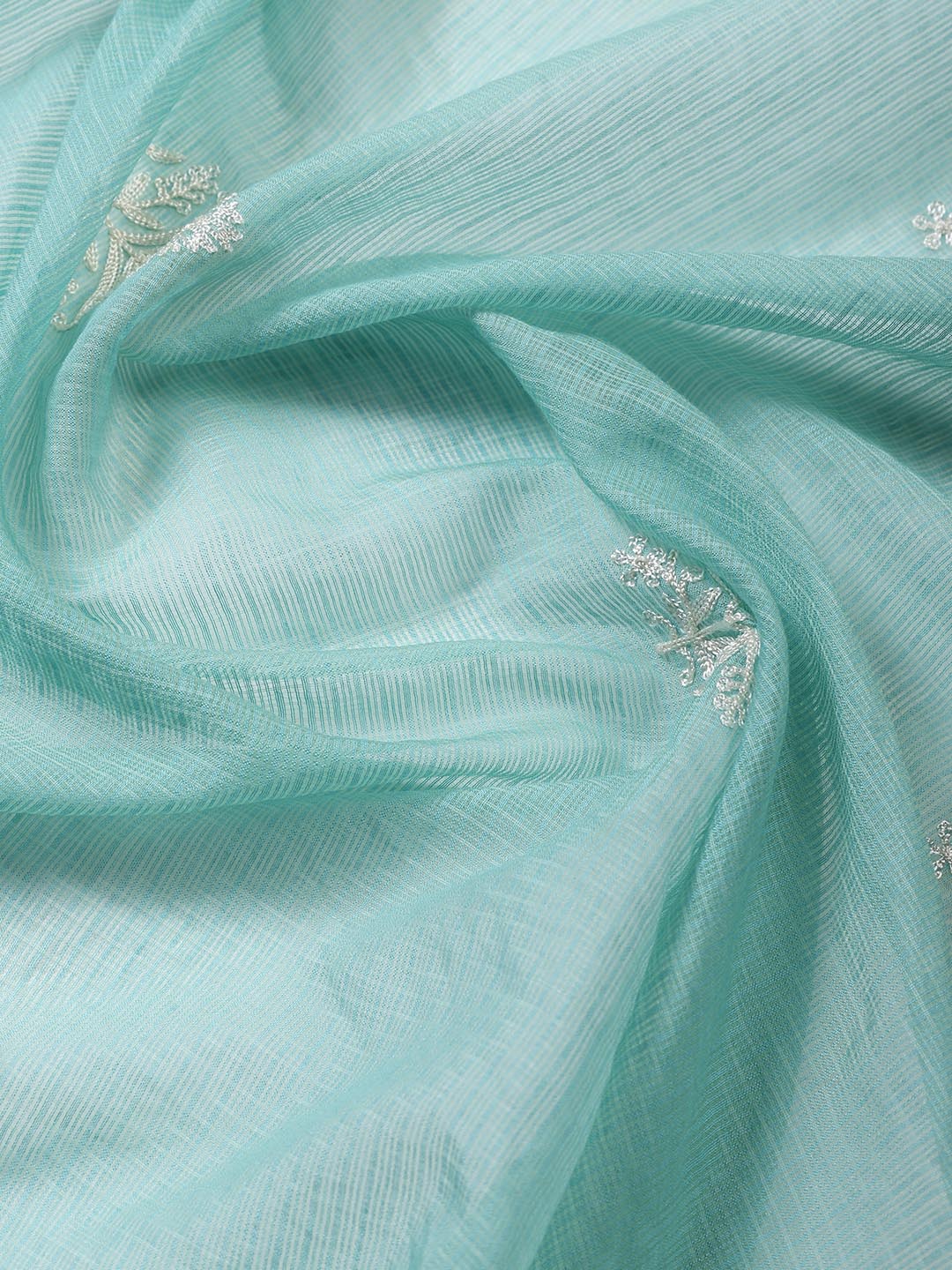 Neck Embroidered Cotton Blend Unstitched Suit Piece With Dupatta