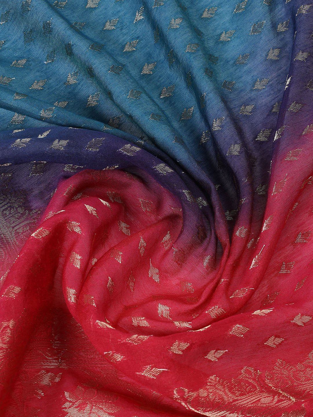Neck Embroidered Chanderi Unstitched Suit With Dupatta