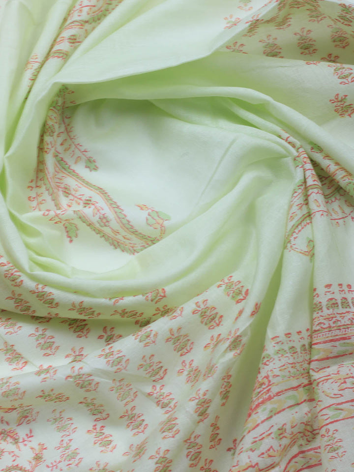 Printed Cotton Blend Unstitched Suit Piece With Dupatta