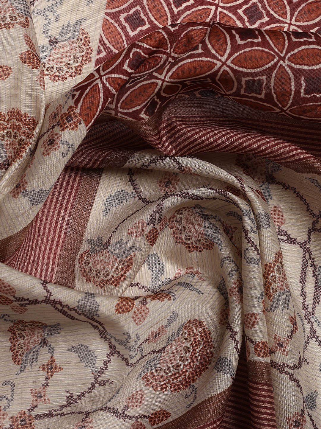 Embroidered Chanderi Unstitched Suit Piece With Dupatta