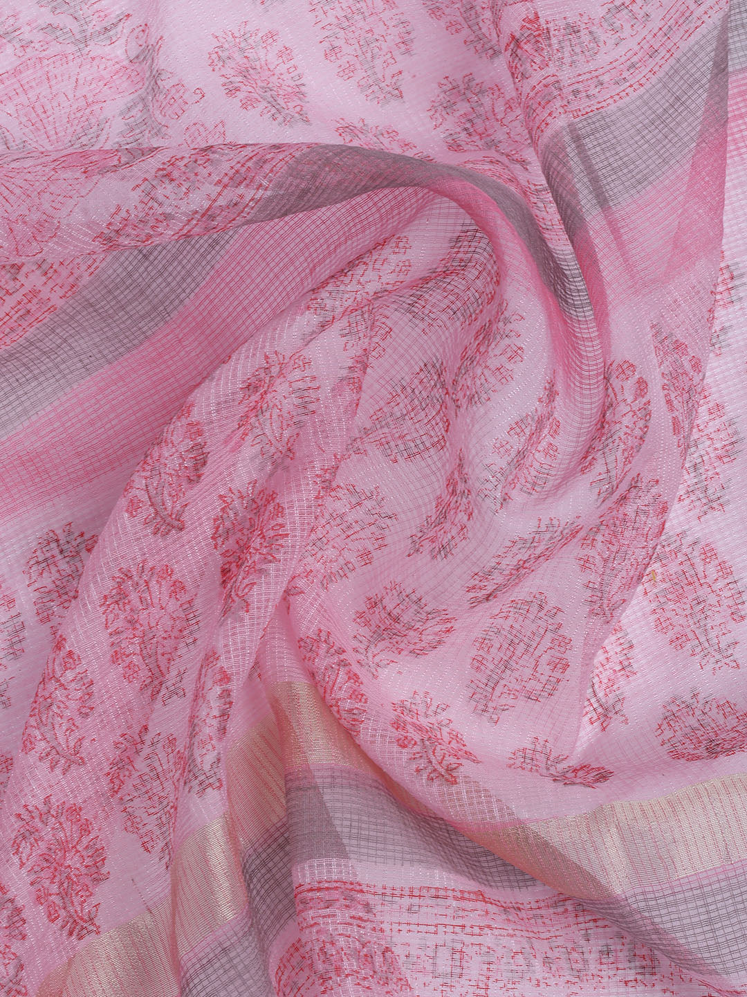 Neck Work Cotton Blend Unstitched Suit With Dupatta