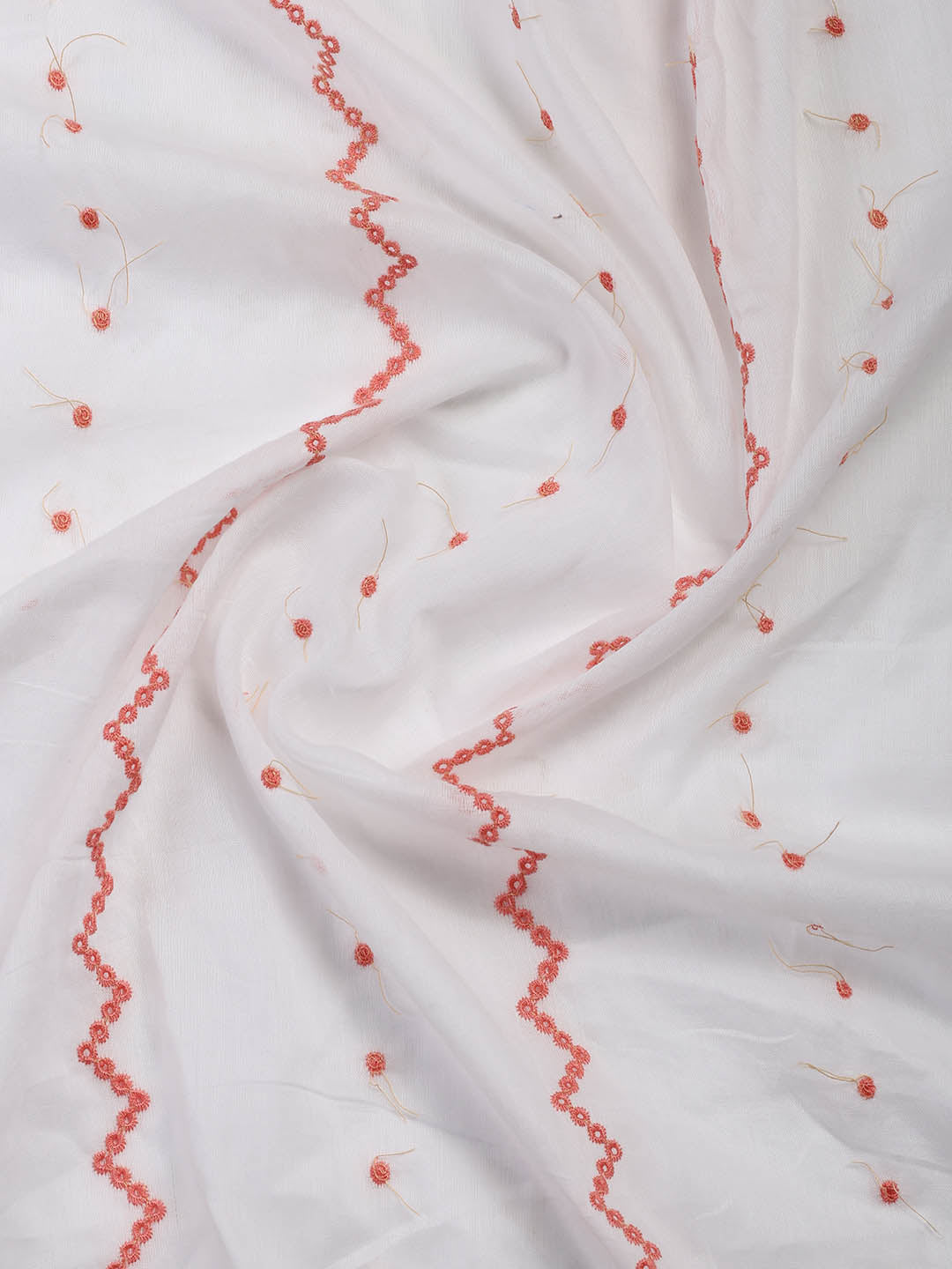 Neck Embroidered Cotton Blend Unstitched Suit With Dupatta