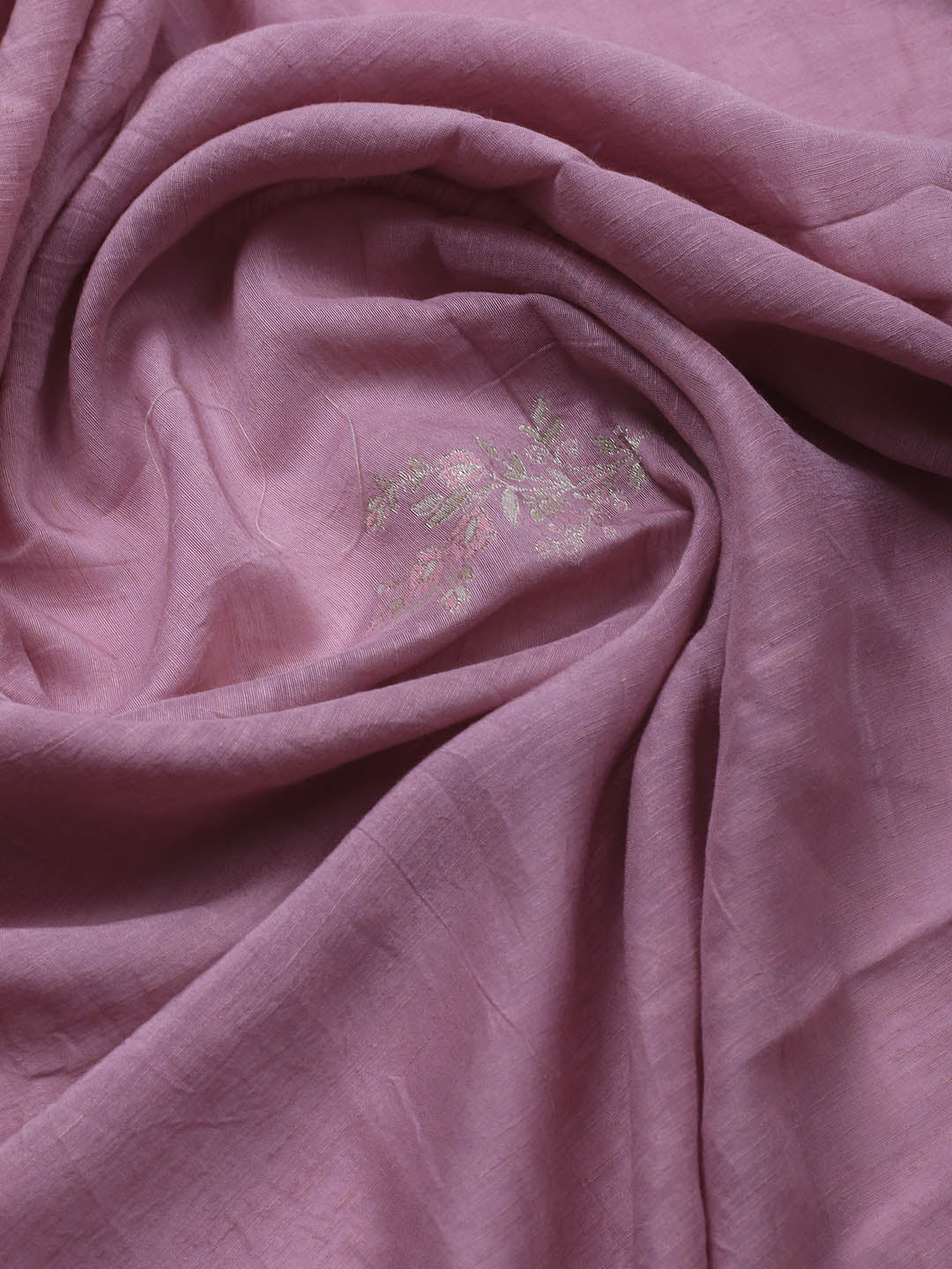 Embroidery Linen Unstitched Suit With Dupatta