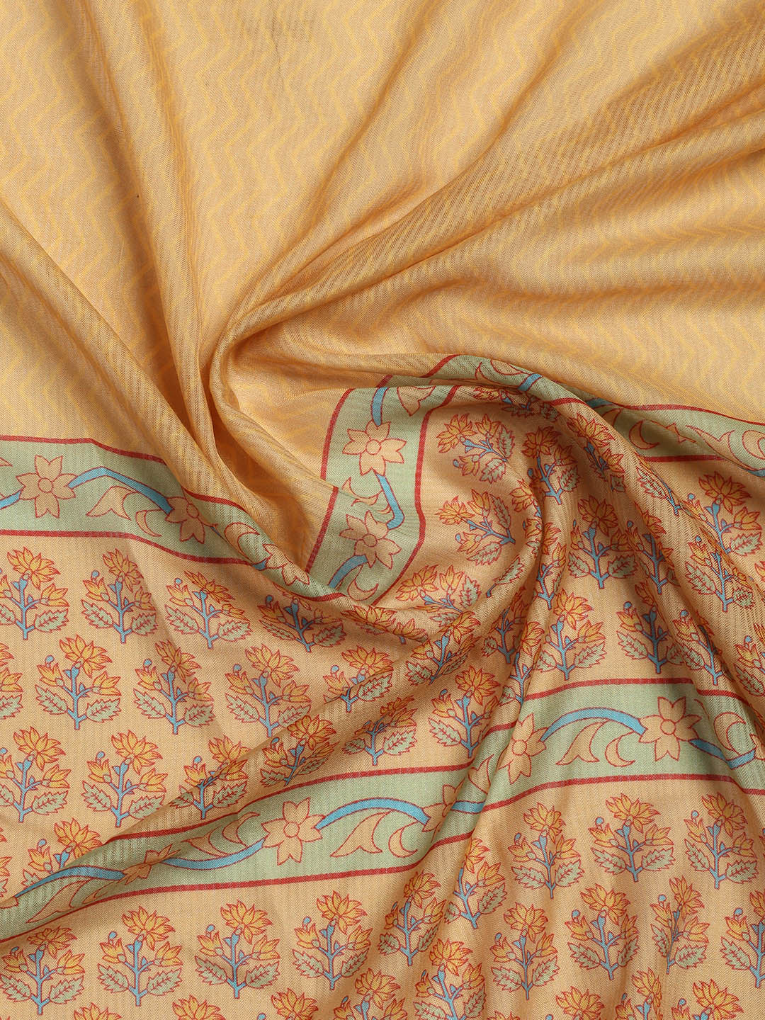 Printed Cotton Blend Unstitched Suit Piece With Dupatta