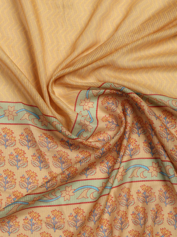 Printed Cotton Blend Unstitched Suit Piece With Dupatta