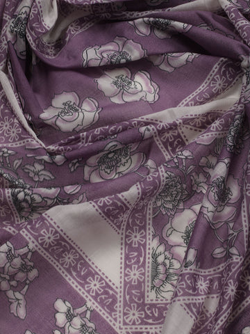 Floral Printed Cotton Blend Unstitched Suit Piece With Dupatta