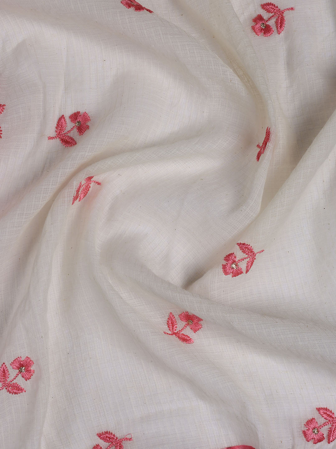 Neck Embroidered Cotton Blend Unstitched Suit Piece With Dupatta