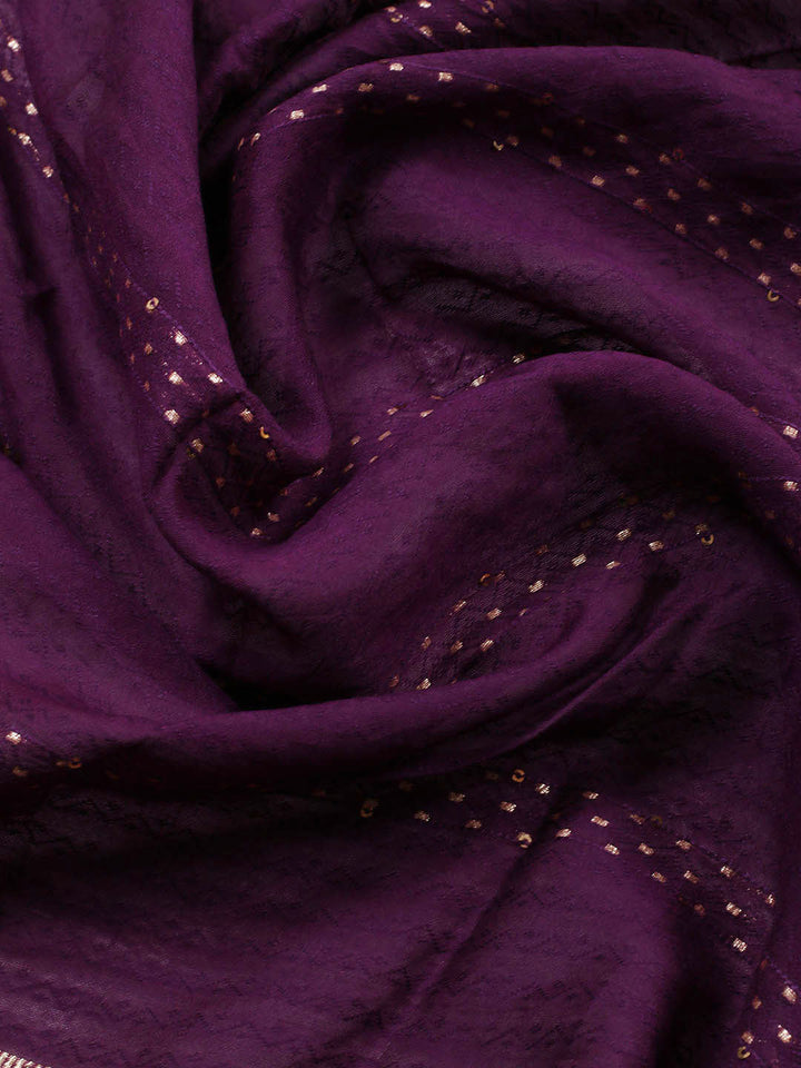 Neck Embroidered Chanderi Unstitched Suit Piece With Dupatta