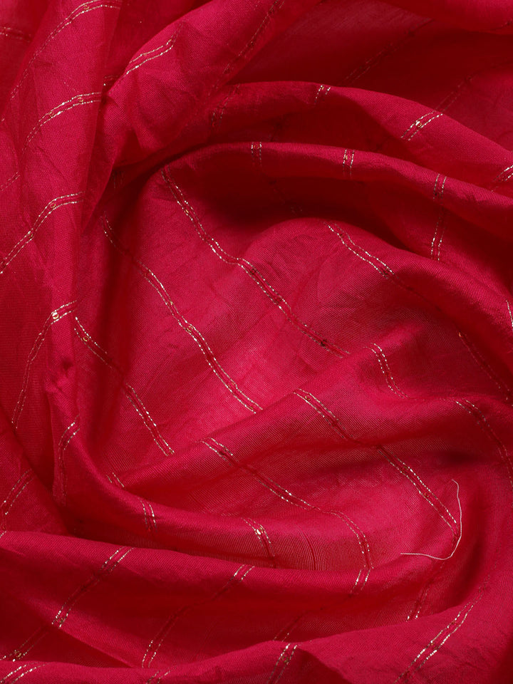 Neck Embroidered Chanderi Unstitched Suit Piece With Dupatta