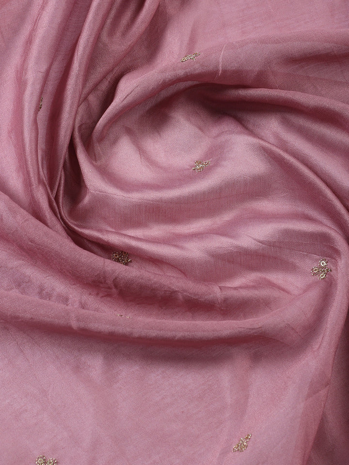 Neck Embroidered Cotton Blend Unstitched Suit With Dupatta