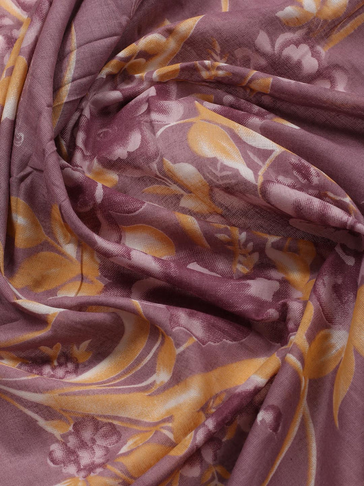 Printed Cotton Blend Unstitched Suit Piece With Dupatta