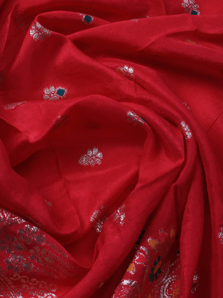 Neck Embroidery Chanderi Unstitched Suit With Dupatta