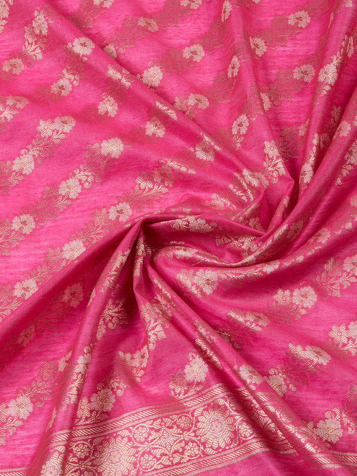 Woven Chanderi Unstitched Suit With Dupatta