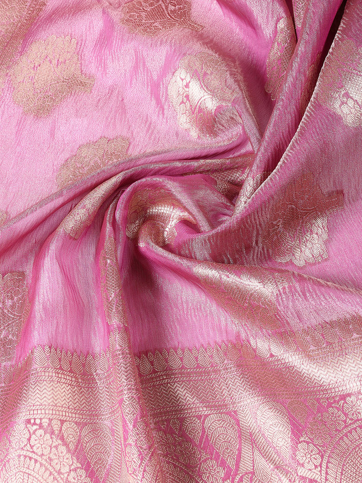 Neck Embroidered Tissue Unstitched Suit Piece With Dupatta