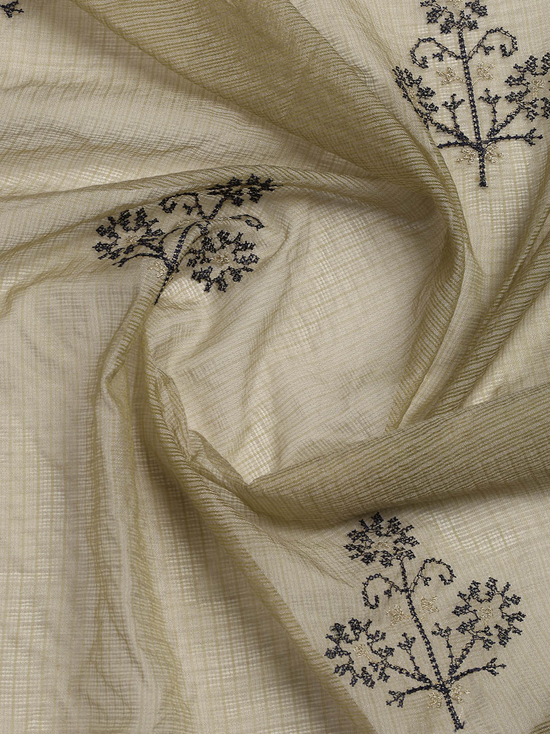 Embroidered Cotton Blend Unstitched Suit Piece With Dupatta