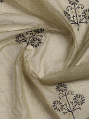 Embroidered Cotton Blend Unstitched Suit Piece With Dupatta