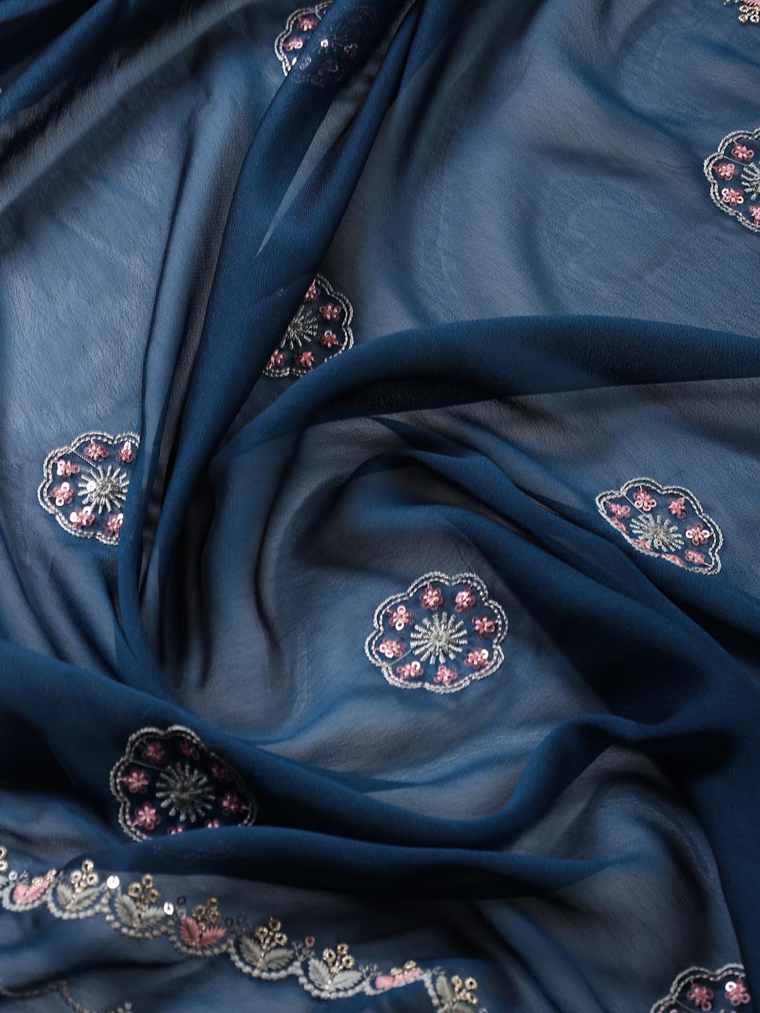 Embroidered Organza Unstitched Suit Piece With Dupatta