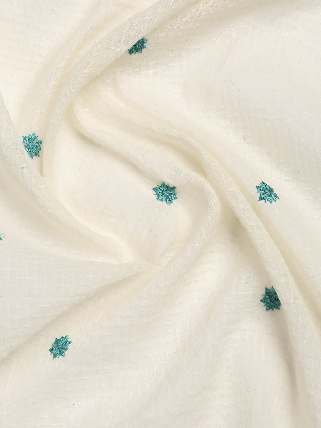 Embroidered Cotton Blend Unstitched Suit Piece With Dupatta