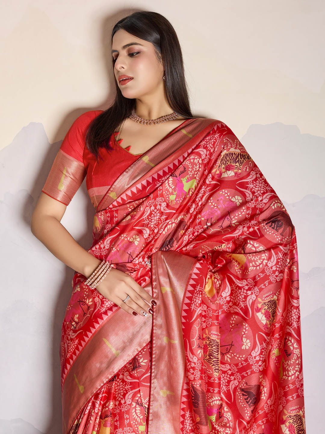 Printed Art Silk Saree