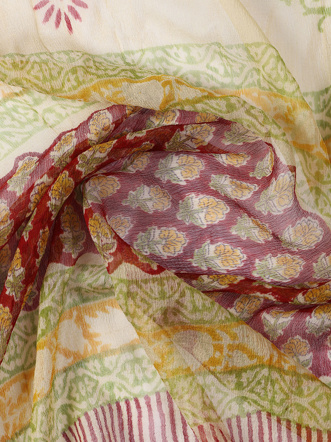 Printed Cotton Blend Unstitched Suit With Dupatta