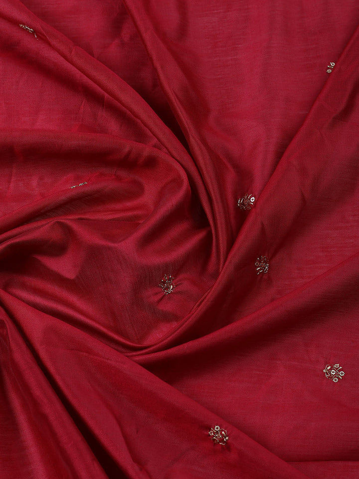 Neck Embroidered Cotton Blend Unstitched Suit With Dupatta