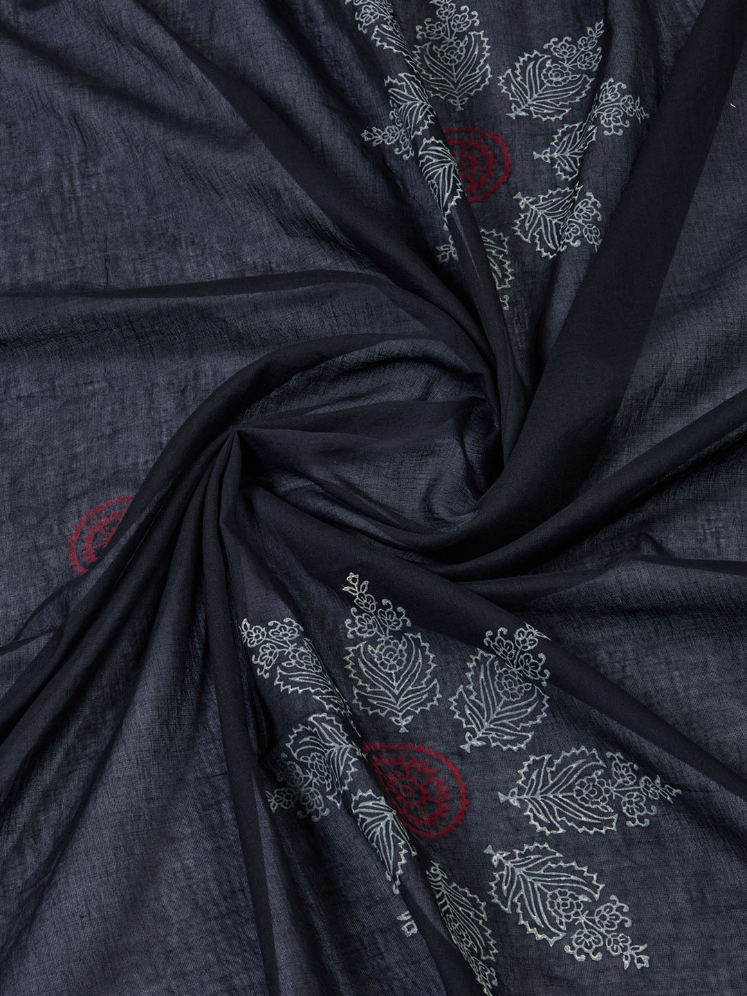 Printed Cotton Blend Unstitched Suit Piece With Dupatta