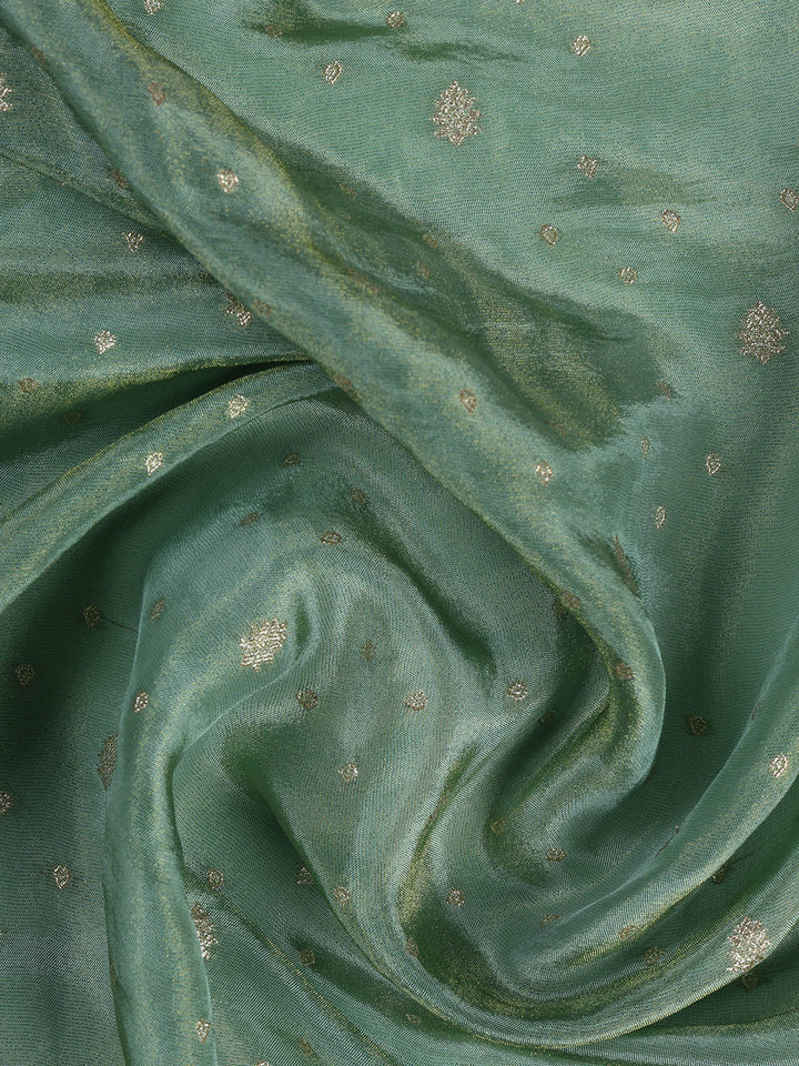 Embroidered Art Silk Unstitched Suit Piece With Dupatta