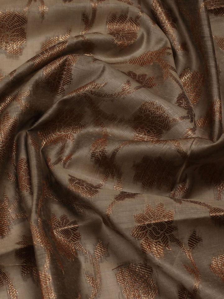 Neck Embroidered Chanderi Unstitched Suit Piece With Dupatta