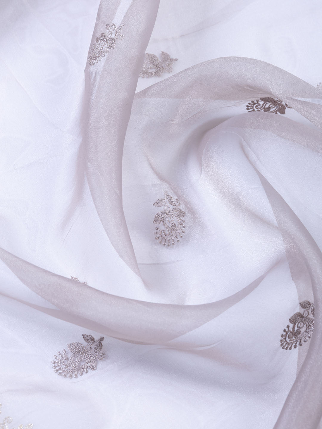 Embroidered Organza Unstitched Suit With Dupatta