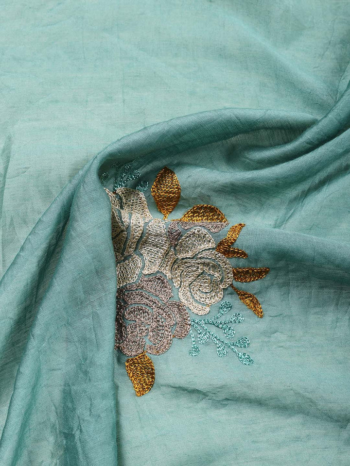 Printed Cotton Blend Unstitched Suit Piece With Dupatta