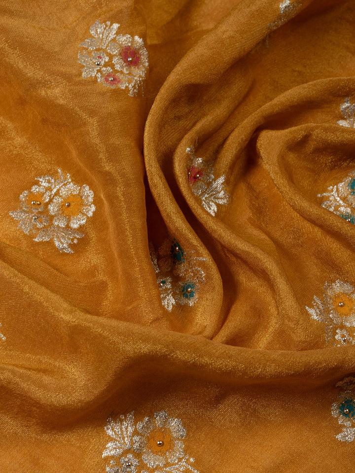 Woven Tissue Unstitched Suit Piece With Dupatta