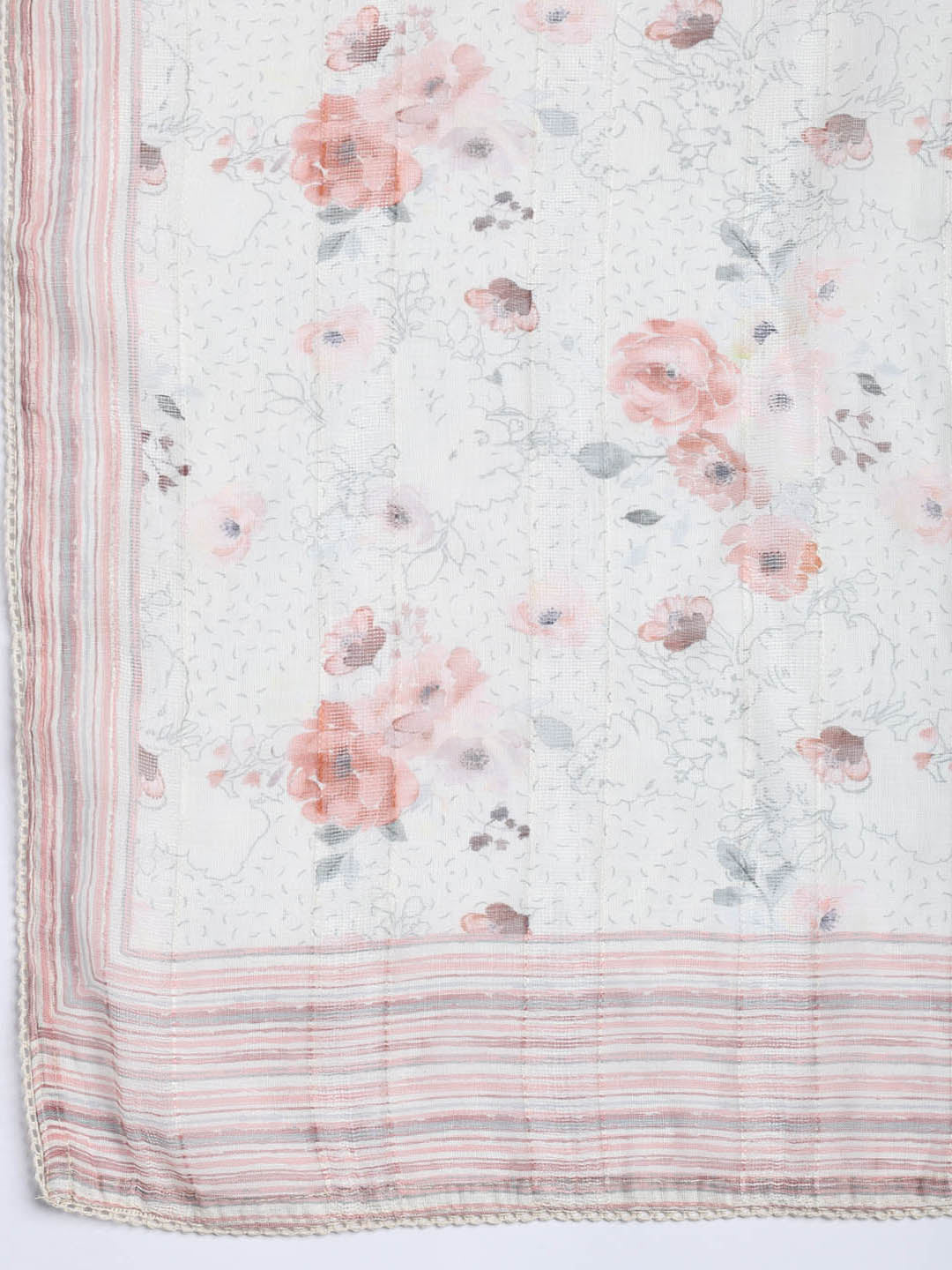 Printed Cotton Blend Unstitched Suit With Dupatta