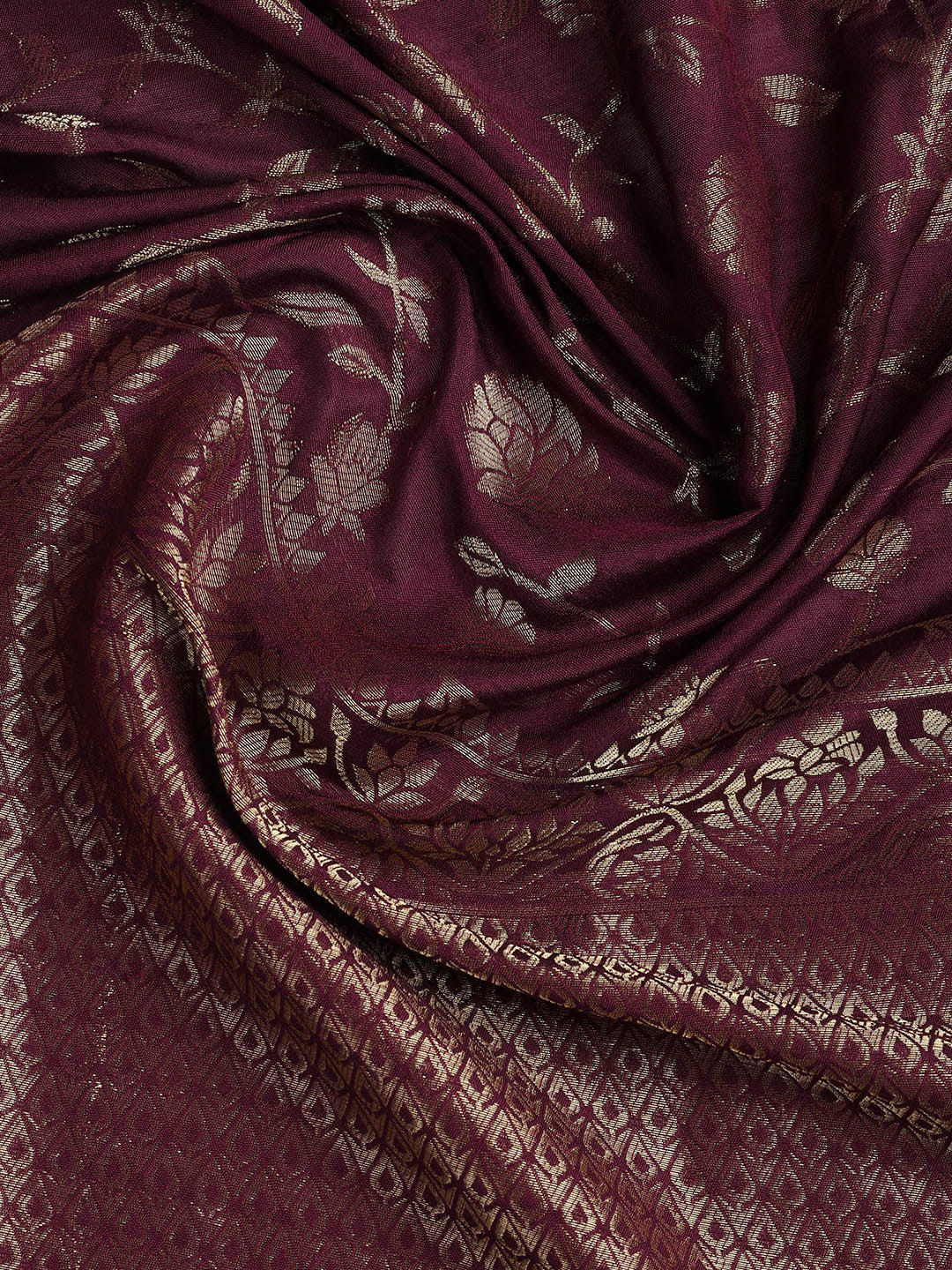 Embroidered Chanderi Unstitched Suit Piece With Dupatta