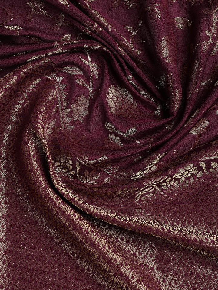 Embroidered Chanderi Unstitched Suit Piece With Dupatta