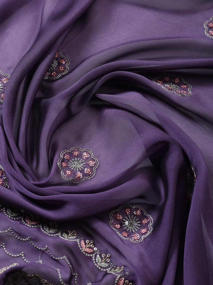 Embroidered Organza Unstitched Suit Piece With Dupatta