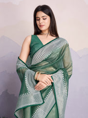 Embroidered Net Saree