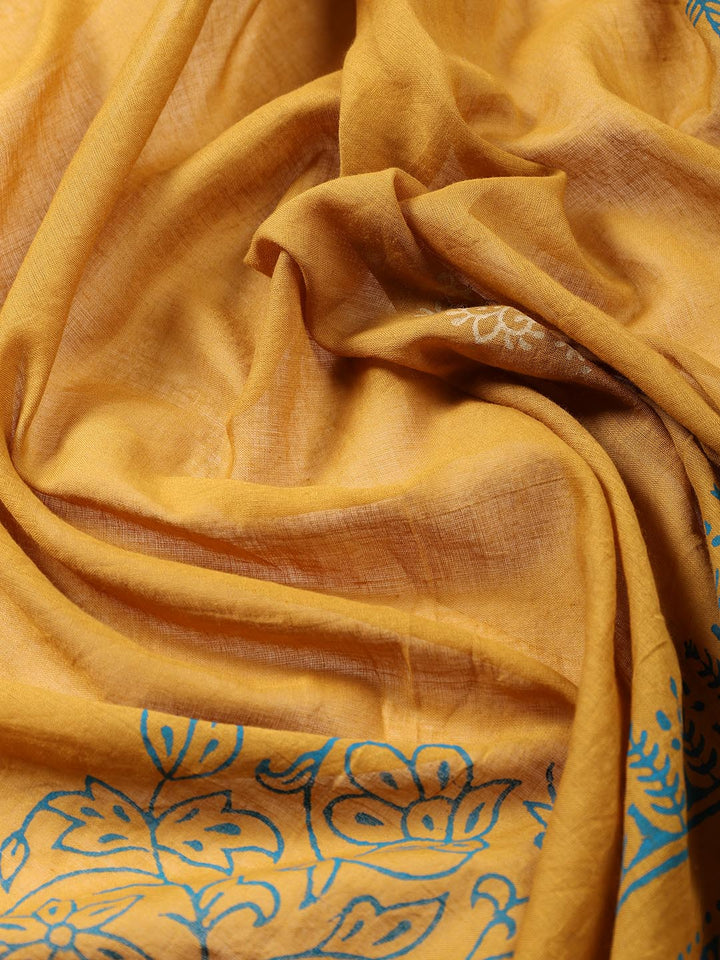 Printed Cotton Blend Unstitched Suit Piece With Dupatta