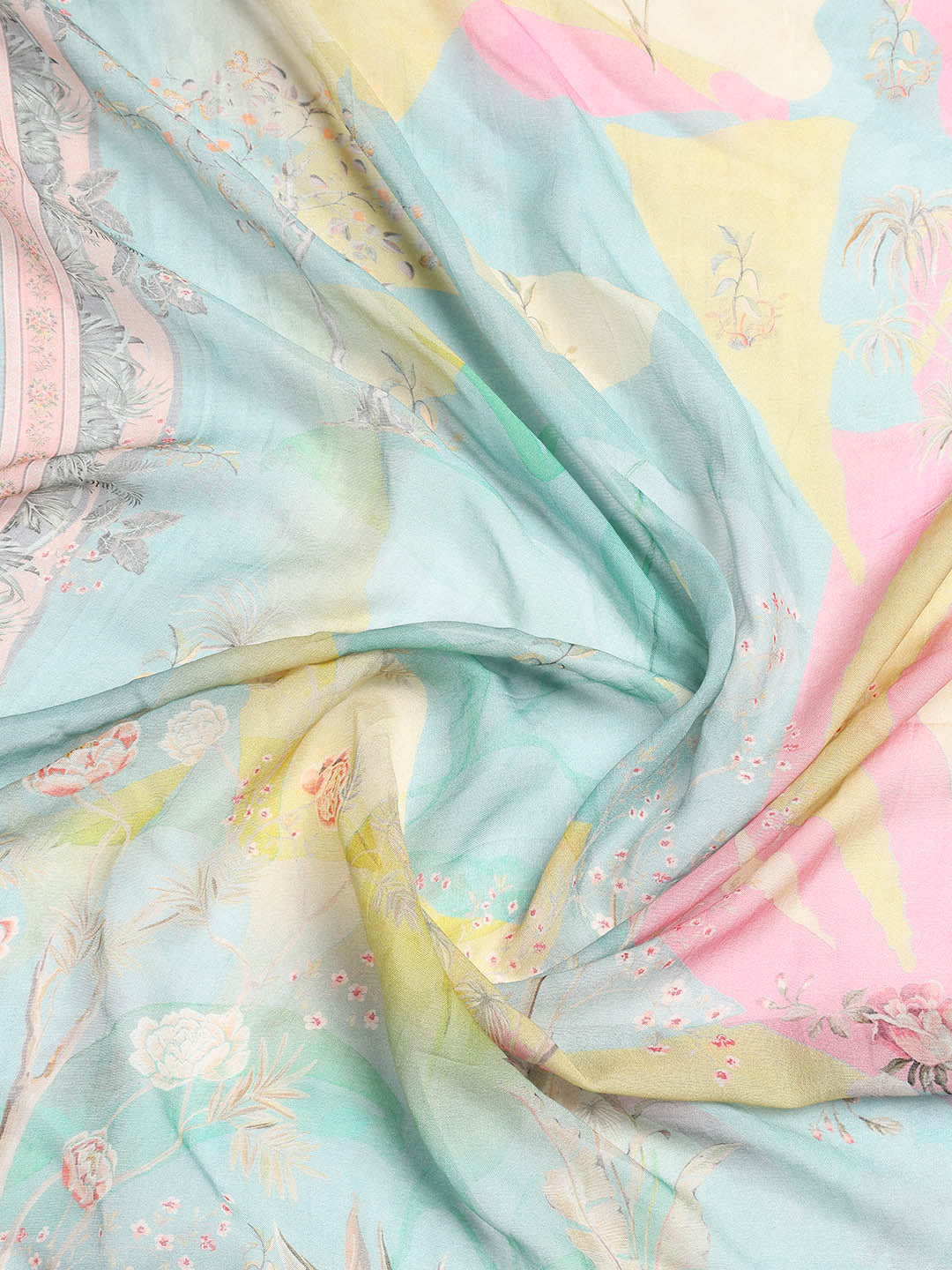 Printed Muslin Unstitched Suit With Dupatta